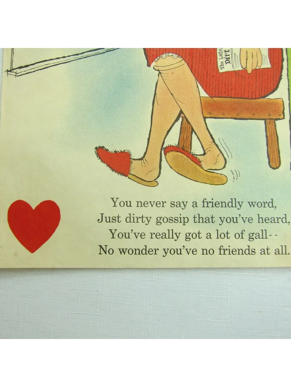 Vintage Valentine Gossip Sharp Darts Penny Dreadful Sarcasm Insult Poem Ephemera